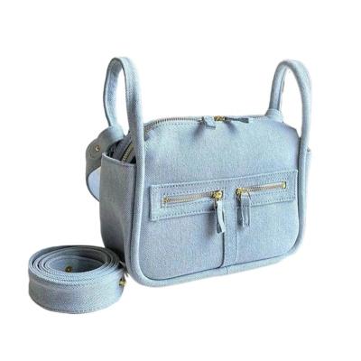 China Fashion 2024 Trendy Thai Brand Denim Jeans Women's Armpit Bag Niche Design Retro with Double Shoulder Straps for sale