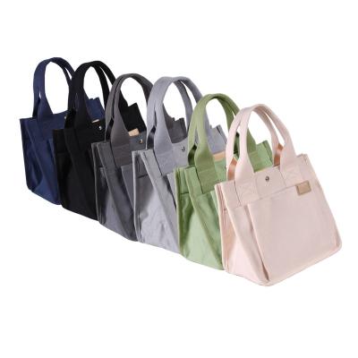 China Fashion Customize Japanese Canvas Bag Lunch Bag Bento Bag Vertical Magnetic Button Handbag for sale