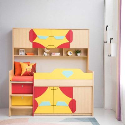 China Custom Cartoon Combination Size Bed Design Cartoon Bunk Bed For Kids Children Bedroom Furniture With Storage And Staircase for sale