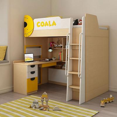 China Yellow Dog Multifunctional Design Factory Combination MDF Wood Material Simple Bunk Beds For Children Kids for sale