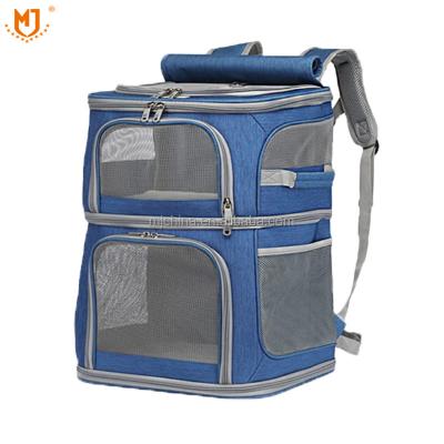 China 2022 Pet Outlet Small New Double-layer Cat Backpack Is Removable And Washable Double-layer Cat Backpack Dog Carrier Bag for sale