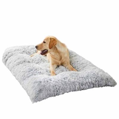 China Plush Dog Warming Cage Bed Fluffy and Comfortable Kennel Mat Washable Pet Bed Suitable for Cats and Large Dog Bed for sale