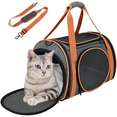 China 2022 Airline Approved Portable Dog Cat Bag 5 Mesh Windows, 4 Doors For Easy Travel Outdoor Pet Carriers Dog Carrier Bag for sale