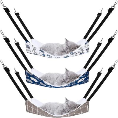 China Travel Double Sided Cat Hanging Hammock With Adjustable Pet Ties Perfect For Small Pets Bed Mats Cat Hammock Cat Bed for sale