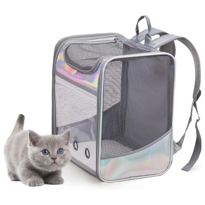 China Cat Backpack Outside Portable Viable Transparent Breathable Pet Carrying Increasing Traveling Pet Cat Backpack Pet Backpack for sale