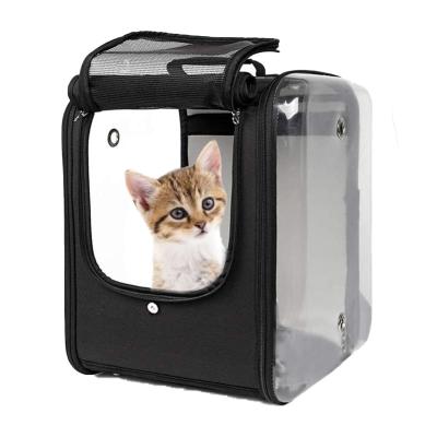 China Viable Outside Portable Transparent Breathable Backpack Travel Backpack For Pet Cat Backpack Pet for sale