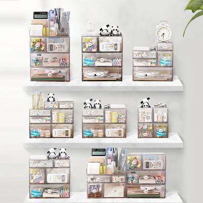 China Desktop Clear Viable Organizer Rectangle Pet Office Supplies Desktop Storage Box for sale