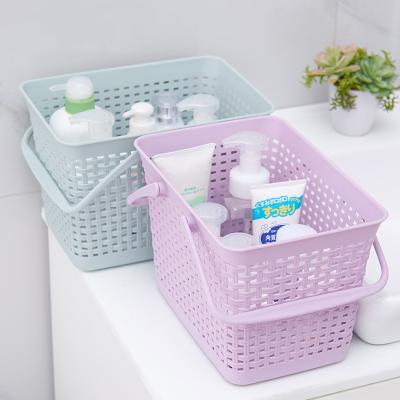 China Wholesale Plastic Storage Basket Durable PP Core Storage Basket With Handle For Home Use for sale