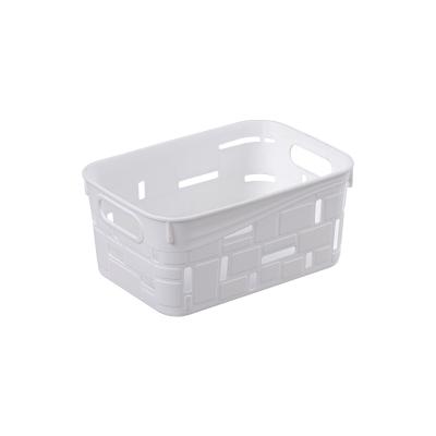 China Mini Small Viable White Plastic Storage Baskets Organizer Storage Wholesale for sale