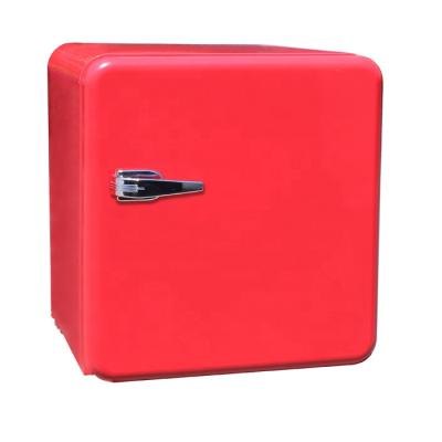 China Because-46 COMPRESSOR Portable 50 Liter Mini Bar Fridge Hotel With Retro Red Color for sale