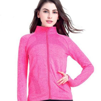 China Autumn And Winter Breathable Yoga Wear Stand Collar Coat Sports Fitness Women Long Sleeve Casual Quick Dry Slim Top Zipper Running Coat for sale