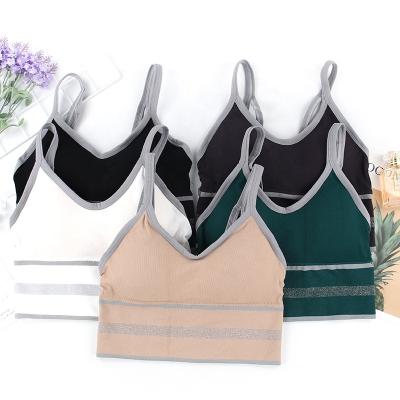 China Women Antibacterial Dismountable High Quality Seamless Comfortable Tube Bra Yoga Protection Upper Chest Bra for sale