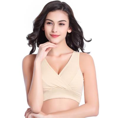 China Sleeping Comfortable Pregnant Bra No Breast Pad No Steel Ring Cross Nursing Bra Underwear Pregnant Vest for sale