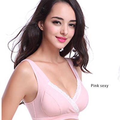 China Sustainable Breastfeeding Bra Cotton Unrimmed Cross Type Sleep Bra Yoga Exercise Underwear Nursing Vest Maternity Bra for sale