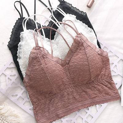 China New Fashion Comfortable Seamless Breathable Girls One Piece Lace Up Wireless Seamless Sports Bra Underwear for sale