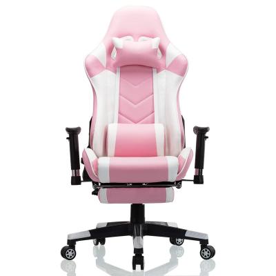 China (Size) Adjustable Silla Gamer Racer Chair Computer PU Leather Pink Racing Gaming Chair for sale