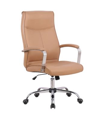 China Home Office Furniture Brown PU Leather Executive Office Chair High Back Office Swivel Leather Chair for sale