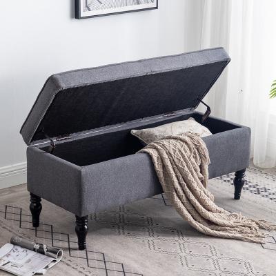 China Super Storage Function Lounge Upholstered Foot Stool Space Saving Storage Bench Ottoman Seat for sale