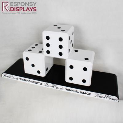 China Counter Table Fashion Design Wood Dice Display Rack Special Decoration for sale