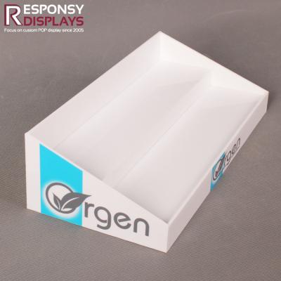 China Countertop tiny hot-sale custom made white acrylic medicine display tray for sale