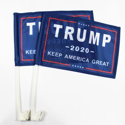 China Hang Ready To Board Car Advertising Banners 20X30cm Polyester Trump Flag Car Flag With Suction Cup for sale