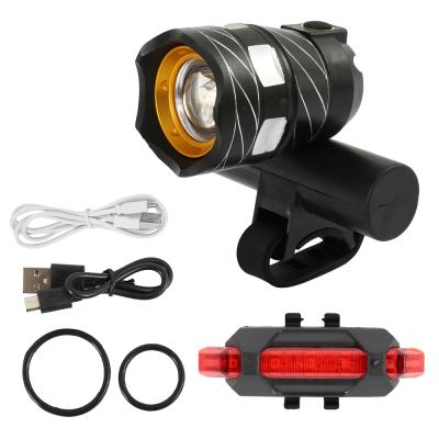 China Rechargeable Ride Front Mountain Night Light T6 LED Aluminum Alloy Bicycle Tail Cycling Light for sale