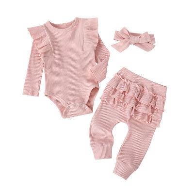 China Factory Hot Selling Anti-wrinkle Soft Sleeve Babies' Breath Two-Piece Clothing Sets Kids Knit Wear for sale