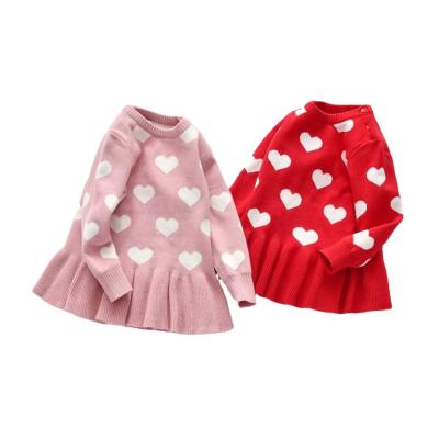 China Lovely anti-shrink modern baby heart knitted pullover sweaters for spring and autumn for sale