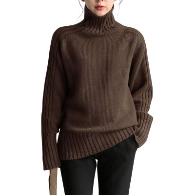 China Anti-wrinkle Japan Korea fashion turtle neck knitted sweater 2021 new loose long sleeve tops sweater wholesale for sale