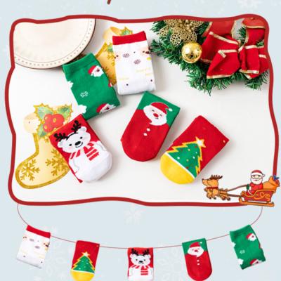 China QUICK DRY children's Christmas thongs Autumn And Winter New Cartoon baby cotton socks kids tube thongs wholesale for sale