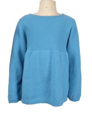 China Factory direct sales blue anti-shrink fancy knitted sweater high quality children's long sleeve casual dress for sale