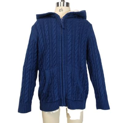 China Hooded Baby Anti-Shrink Coat Winter Pure Cotton Knit Jacket Toddler Pure Sweater for sale