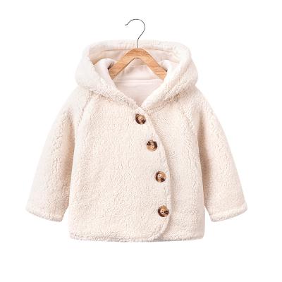 China Children's Coat&jacket Autumn And Winter Lamb Wool Fleece Anti-Shrink Striped Padded Baby Long Sleeve Warm Keeping Unisex Hooded Clothes for sale