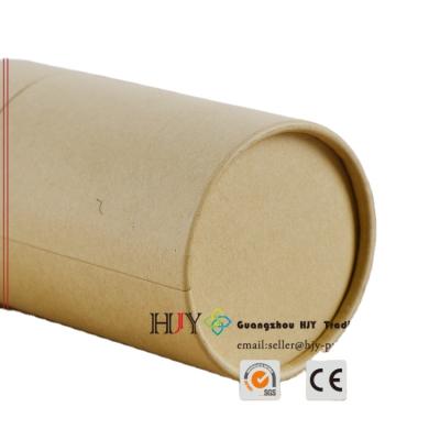 China Recycled Materials Brown Tube Mailing Craft Paper Paper Tube Round Paper Containers With White Color for sale