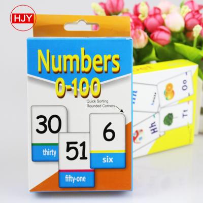 China New Cheap Custom Printing Package Math Paper Numbers Learning Game Card for sale