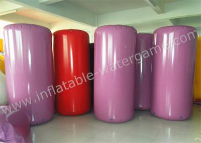 China Outdoor Floating Airtight Inflatable Paintball Bunkers Cylinder Shape With CE Air Pump for sale