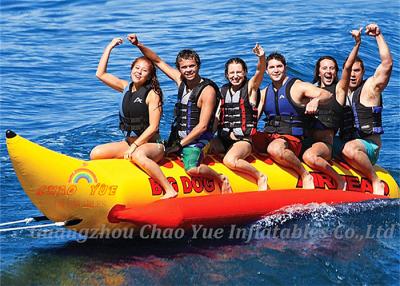 China 6 Person Tarpaulin PVC Inflatable Boat , Banana Boat Tube With 3 Pcs Valve for sale