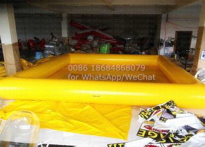 China Yellow Commercial Inflatable Swimming Pool 0.9mm PVC Tarpaulin Material With CE Pump for sale