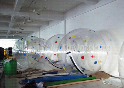 China Inflatable Water Walking Ball Rental , Transparent Inflatable Ball With Color Strips for sale