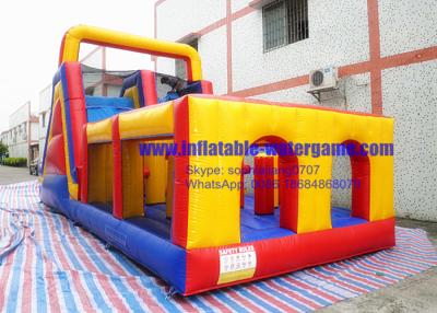 China Toddler Funny Obstacle Course Bouncy Castles High Performance Red Yellow Color for sale