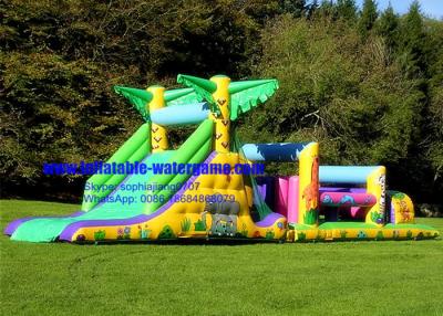 China Jungle Theme Inflatable Bounce House Obstacle Course Rental Wearable Eco Friendly for sale