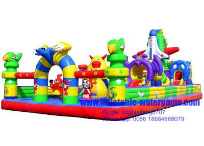 China Professional Amusement Inflatable Fun City / Inflatable Fun Land 0.55mm PVC Material for sale