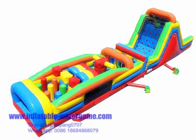 China 0.8mm PVC 65FT Inflatable Obstacle Course Rental Challenge With CE Blower for sale