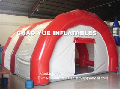 China Outdoor Hospital PVC Tarpaulin Inflatable Emergency Tent With Red And White Color for sale