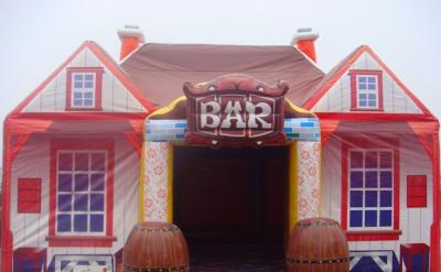 China Hand Printing Inflatable Air Tent , Inflatable Bar Tent House 9x6x4.5 Meter For Party for sale