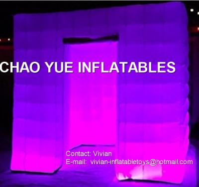 China Portable al aire libre 13' cabina inflable de la foto con la luz del LED, doble - paquete del bolso del PVC de la cubierta en venta