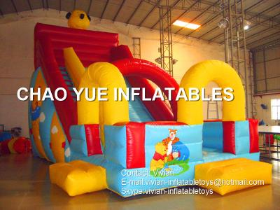 China Customized  Bear Inflatable Slide Fire Retardant 1000D PVC Vinyl Material for sale