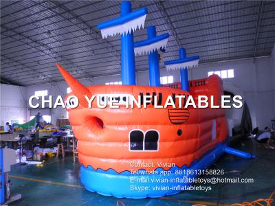 China Pirate Ship Shaped Inflatable Bouncy Castle / Jumping Castle For Playground for sale