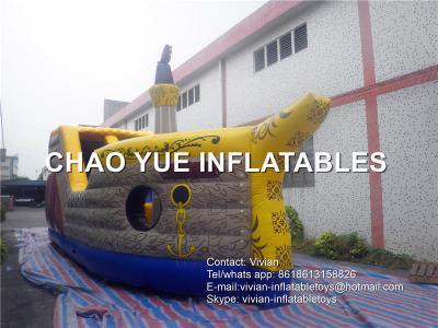 China Backyard Funny Inflatable Pirate Ship Moonwalk With UL 110V - 120V Air Blower for sale