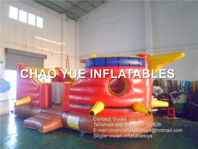 China Waterproof Inflatable Pirate Ship Bouncer 0.55mm 18 oz PLATO PVC Tarpaulin Material for sale